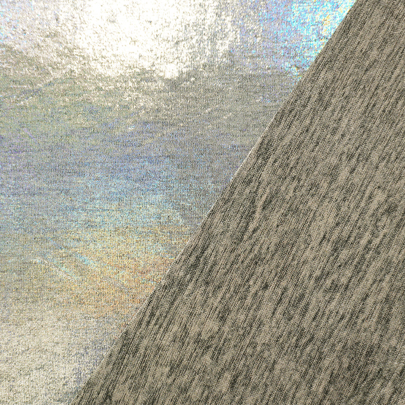 Holographic Silver Famous Maker Poly Spandex Jersey Knit Fabric