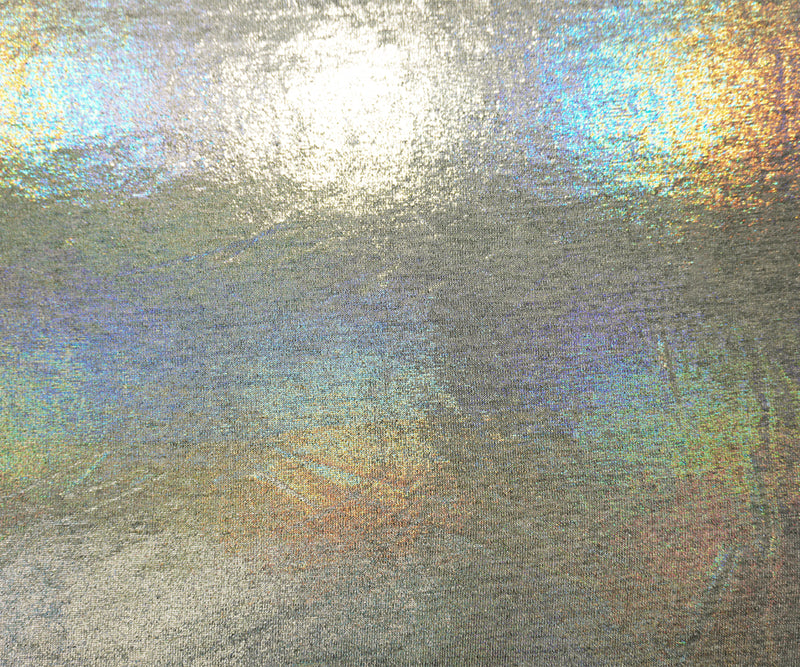 Holographic Silver Famous Maker Poly Spandex Jersey Knit Fabric