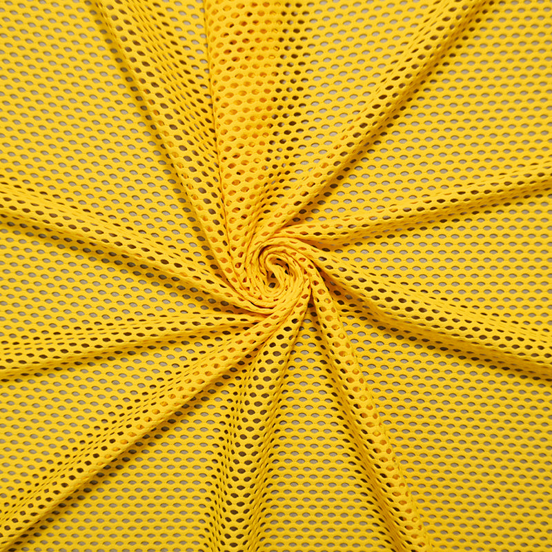 Yellow Famous Maker Nylon Stretch Net Mesh Knit Fabric