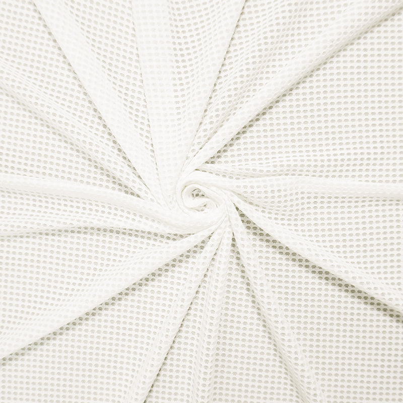 White Famous Maker Nylon Stretch 3D Mesh Knit Yoga Fabric