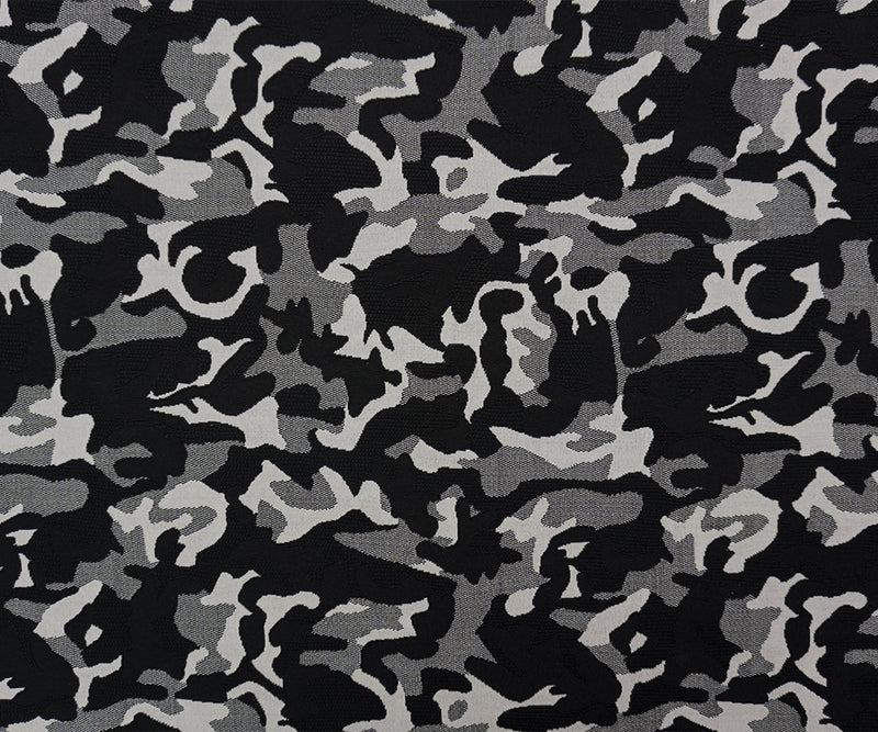 Black-Gray Famous Maker Nylon Camo Jacquard Double Knit Fabric