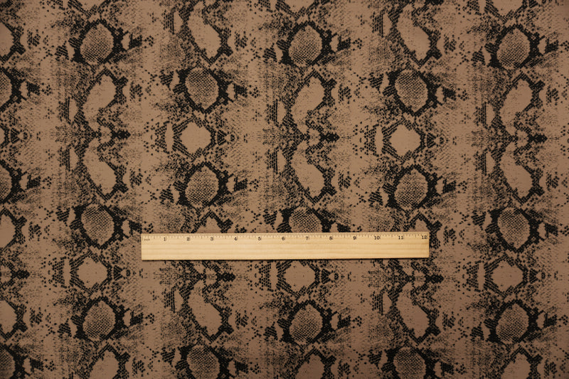 Brown Famous Maker Nylon Reptile Jacquard Double Knit Fabric