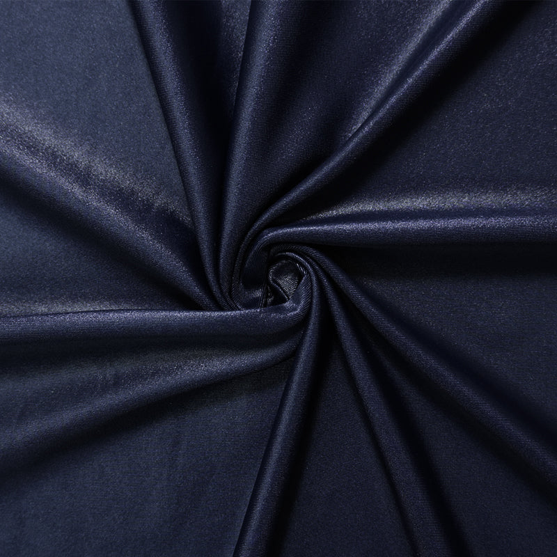 Deep Navy Blue Famous Maker Nylon Satin Tricot Knit Yoga Fabric