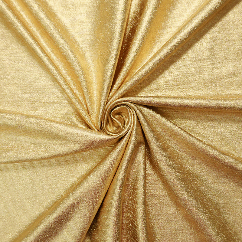 Gold Famous Maker Poly Foil Printed Onionskin Jersey Knit Fabric