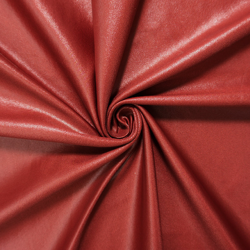 Deep Red Famous Maker Nylon Satin Tricot Knit Yoga Fabric