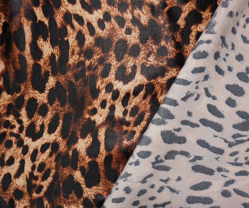 Brown Famous Maker Nylon Spandex Cheetah Satin Tricot Knit Fabric