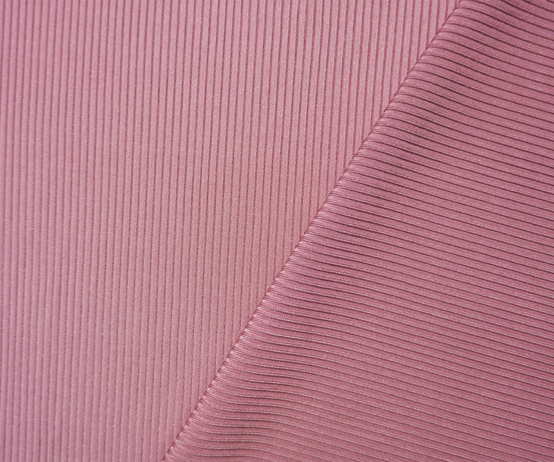 Pink Famous Maker Nylon Spandex Solid Rib Knit Yoga Fabric