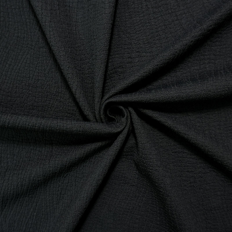 Black Famous Maker Nylon Texture Jacquard Double Knit Fabric