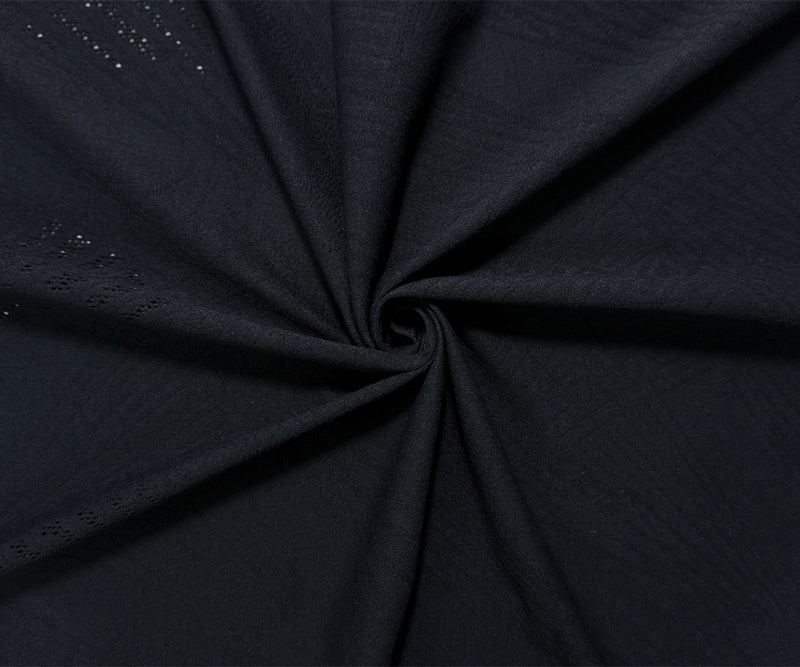 Black Famous Maker Nylon Abstract Openwork Yoga Knit Fabric
