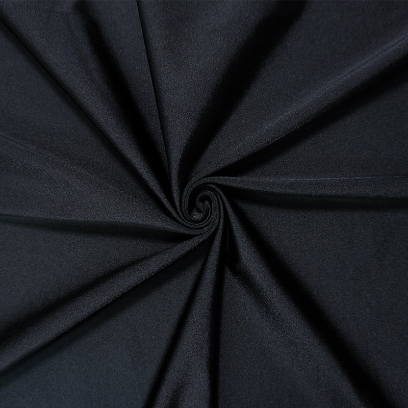Black Famous Maker Nylon Spandex Satin Tricot Knit Yoga Fabric