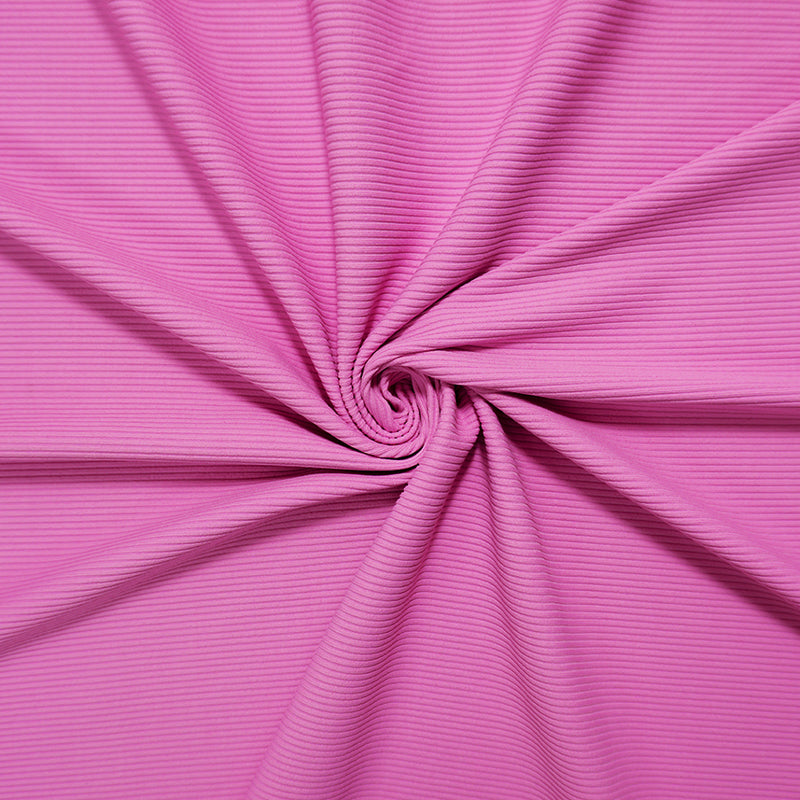 Pink Famous Maker Nylon Spandex Solid Rib Knit Fabric