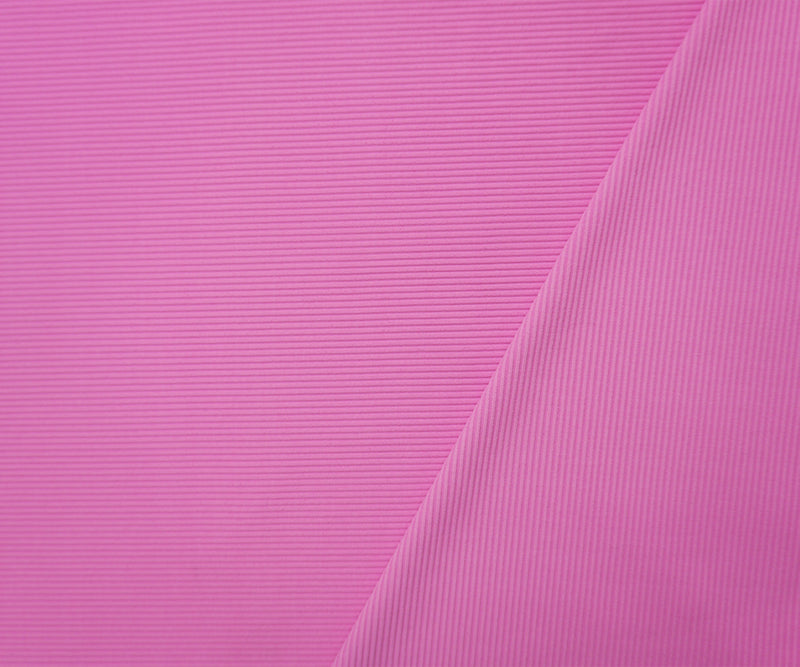 Pink Famous Maker Nylon Spandex Solid Rib Knit Fabric
