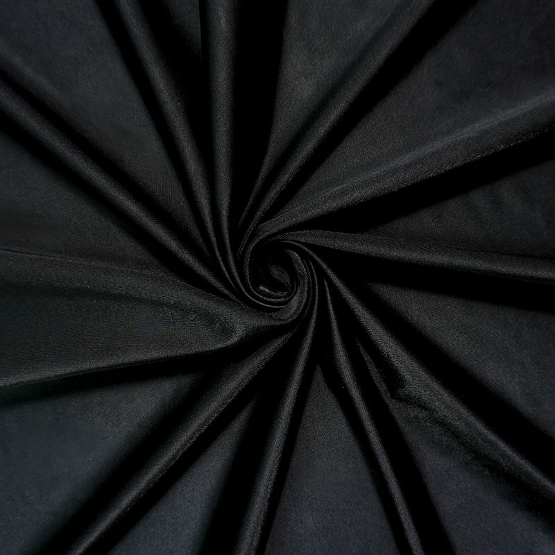 Black Famous Maker Nylon Solid Satin Tricot Knit Yoga Fabric