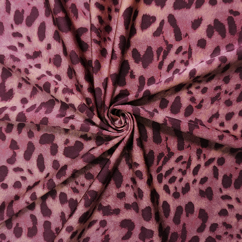 Pink-Purple Famous Maker Nylon Spandex Leopard Tricot Knit Fabric