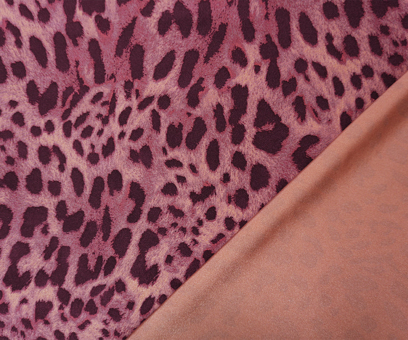 Pink-Purple Famous Maker Nylon Spandex Leopard Tricot Knit Fabric