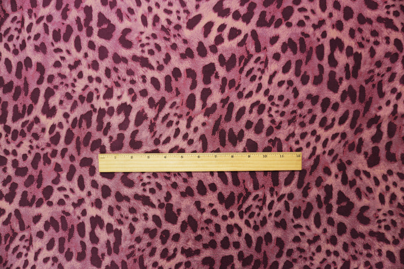 Pink-Purple Famous Maker Nylon Spandex Leopard Tricot Knit Fabric