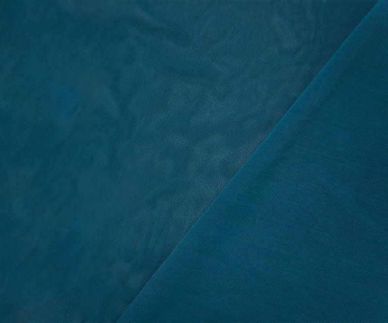 Deep Teal Famous Maker Poly Spandex Solid Mesh Knit Fabric
