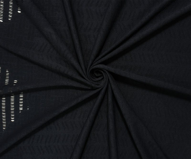 Black Famous Maker Nylon Spandex Cutout Double Knit Fabric
