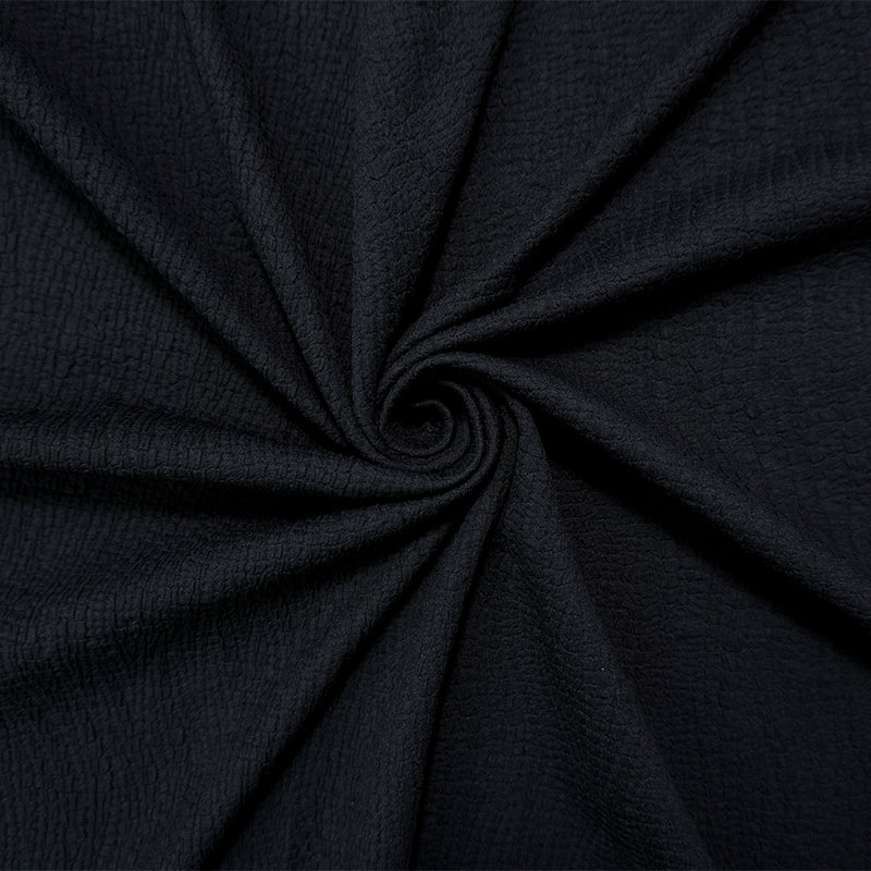 Black Famous Maker Nylon Spandex Texture Matelasse Double Knit Fabric