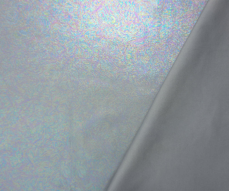 Gray Famous Maker Nylon Spandex Iridescent Moire Double Knit Fabric