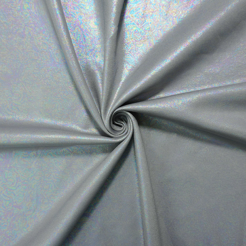 Gray Famous Maker Nylon Spandex Iridescent Moire Double Knit Fabric