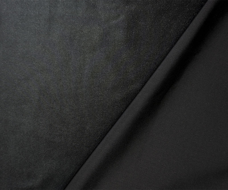 Black Famous Maker Nylon Solid Satin Tricot Knit Yoga Fabric