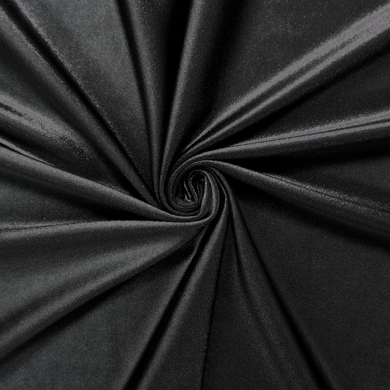 Black Famous Maker Nylon Solid Satin Tricot Knit Yoga Fabric