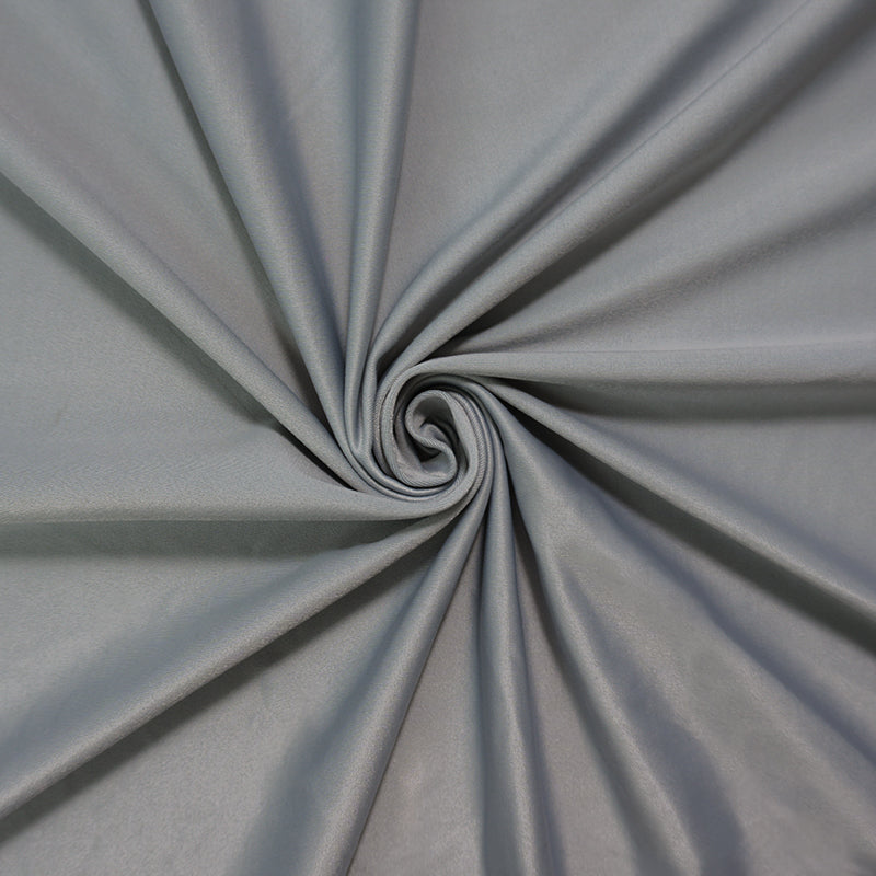 Gray Famous Maker Nylon Solid Satin Tricot Knit Yoga Fabric