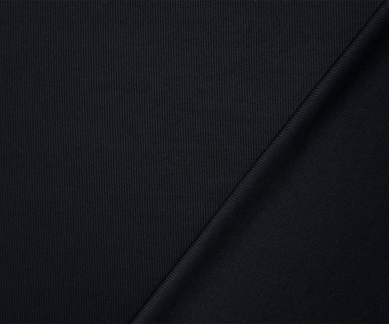Black Famous Maker Nylon Spandex Solid Rib Knit Fabric