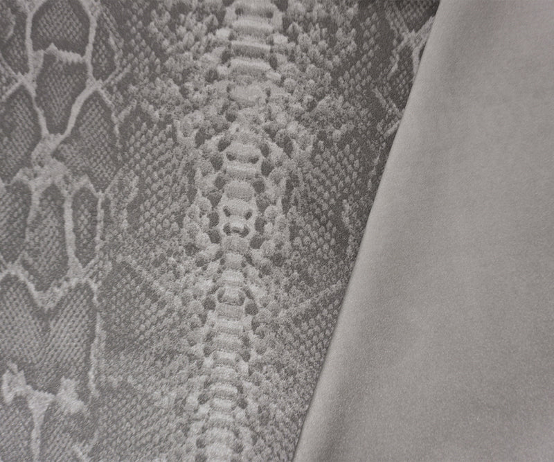 Gray Famous Maker Nylon Spandex Reptile Satin Tricot Knit Fabric