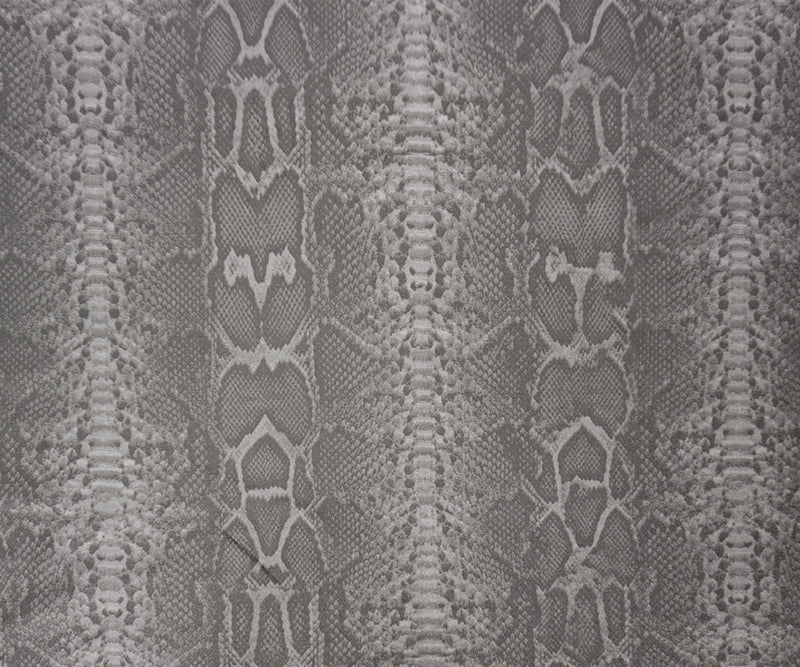 Gray Famous Maker Nylon Spandex Reptile Satin Tricot Knit Fabric