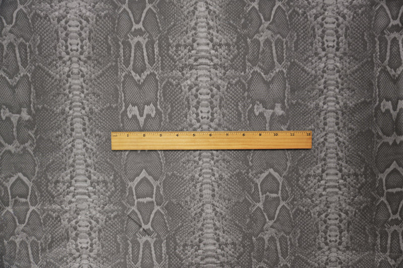 Gray Famous Maker Nylon Spandex Reptile Satin Tricot Knit Fabric