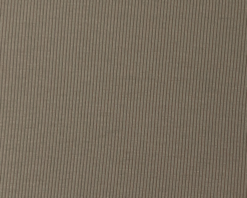 Taupe Brown Poly Cotton Spandex Stretch 2x2 Rib Knit Fabric