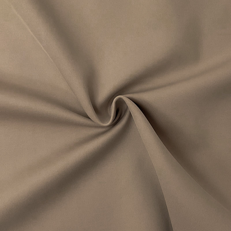 Beige Poly Spandex Solid Scuba Double Knit Famous Maker Fabric