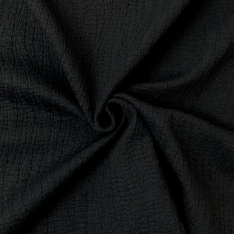Black Nylon Spandex Stretch Texture Double Knit Famous Maker Fabric