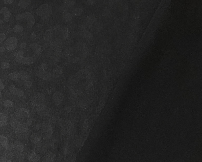 Black Leopard Printed Satin Tricot Knit Famous Maker Yoga Fabric