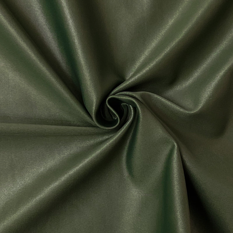 Green Nylon Spandex Satin Tricot Knit Famous Maker Yoga Fabric