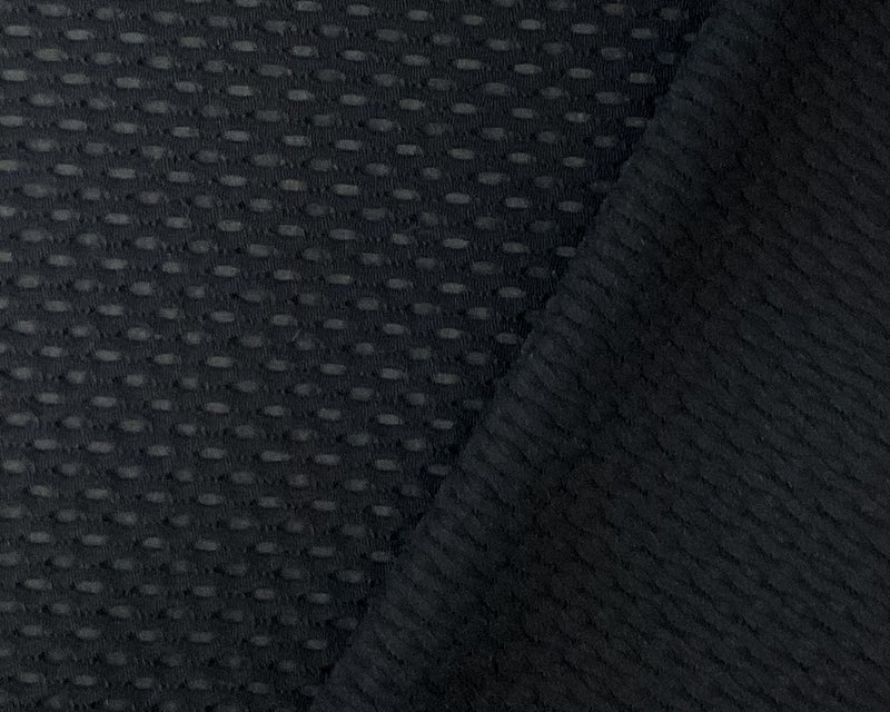 Black Nylon Spandex Stretch Mesh Knit Famous Maker Yoga Fabric