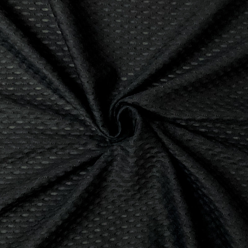 Black Nylon Spandex Stretch Mesh Knit Famous Maker Yoga Fabric