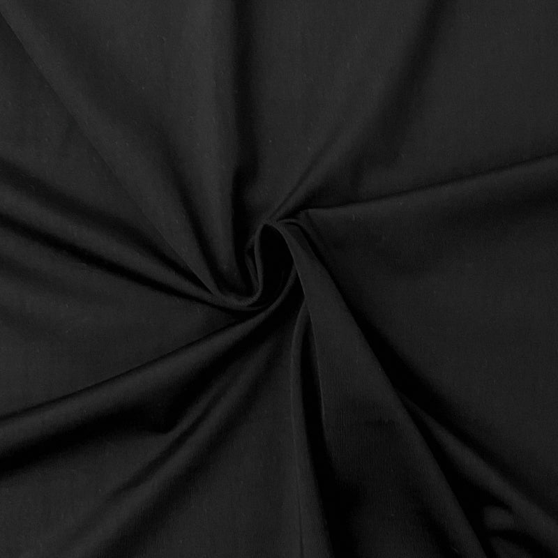 Black Nylon Spandex Solid Tricot Knit Famous Maker Yoga Fabric