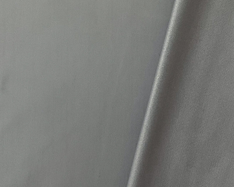 Gray Nylon Solid Satin Tricot Knit Famous Maker Yoga Fabric
