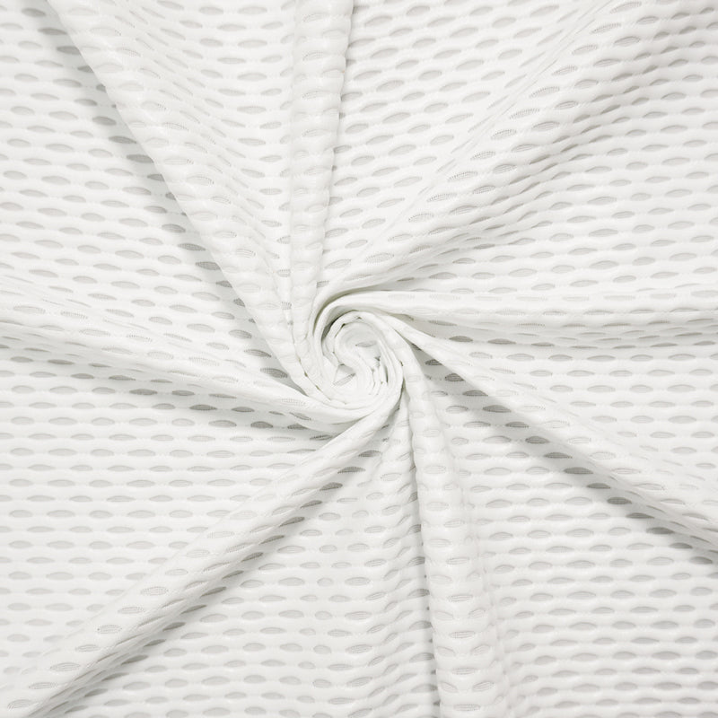 White Famous Maker Nylon Spandex Stretch Mesh Knit Yoga Fabric