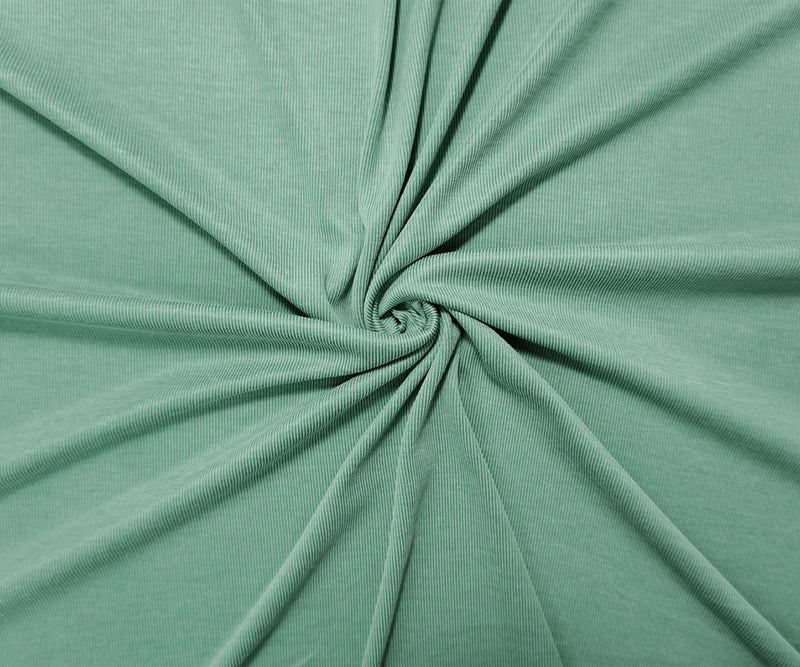 Pastel Green Famous Maker Poly Stretch Solid Rib Knit Fabric