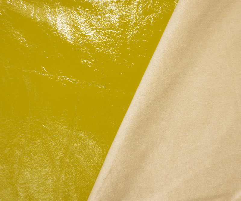 Yellow Vinyl Poly Solid Bonded Faux Leather Fabric