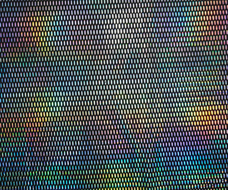 Black-Iridescent Famous Maker Bonded Stiff 3D Mesh Fabric