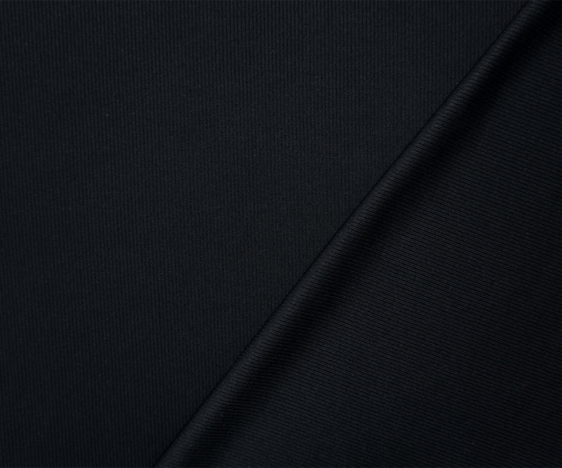 Black Famous Maker Nylon Spandex Stretch Solid Rib Knit Yoga Fabric