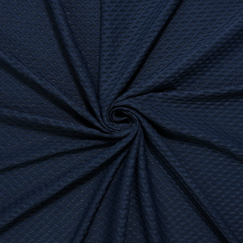 Deep Navy Famous Maker Nylon Stretch Mesh Knit Yoga Fabric