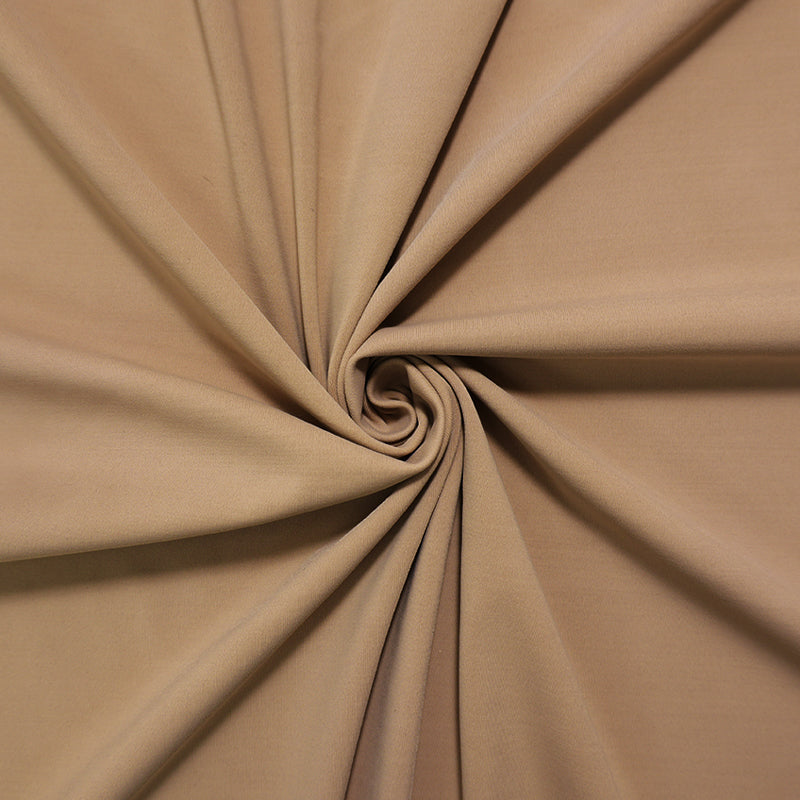 Cream Brown Famous Maker Nylon Stretch Tricot Knit Yoga Fabric