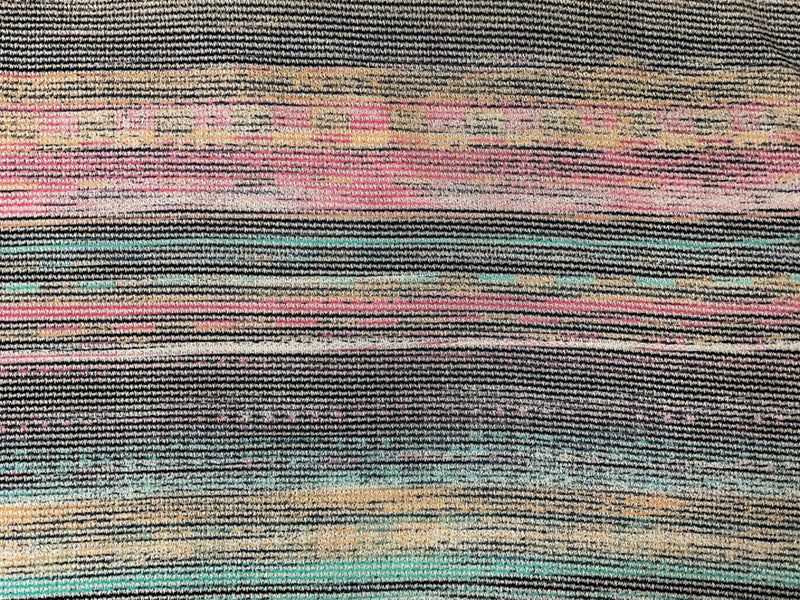 Blue-Multi Poly Blend Stripe Stretch Jersey Sweater Knit Fabric