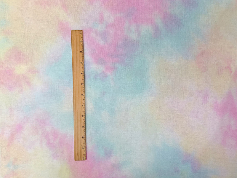 Pink-Multi Poly Cotton Spandex Tie Dye Jersey Knit Fabric